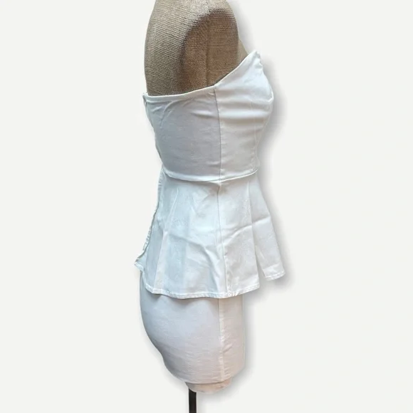 Solemio ivory strapless dress M - Picture 3 of 8